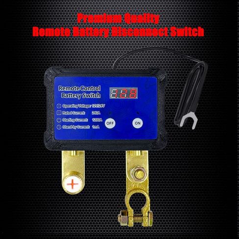 Ampper Remote Battery Disconnect Switch 12V W/Voltmeter ، 240A التحكم في بطارية التحكم عن بُعد عن بُعد للبطارية (TOP POST EPIDION ، OFF) in Kuwait
