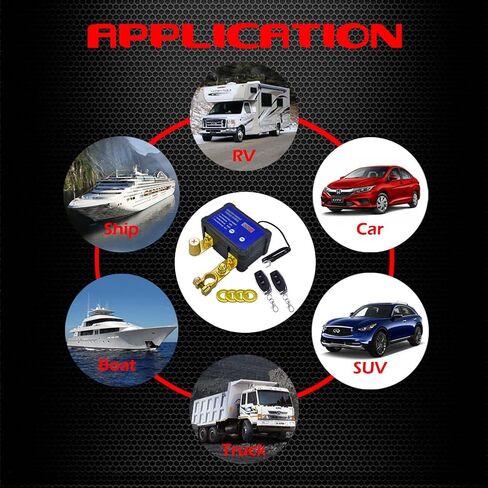 Ampper Remote Battery Disconnect Switch 12V W/Voltmeter ، 240A التحكم في بطارية التحكم عن بُعد عن بُعد للبطارية (TOP POST EPIDION ، OFF) in Kuwait
