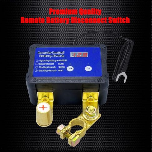 Ampper Remote Battery Disconnect Switch 12V W/Voltmeter ، 240A التحكم في بطارية التحكم عن بُعد عن بُعد للبطارية (TOP POST EPIDION ، OFF) in Kuwait