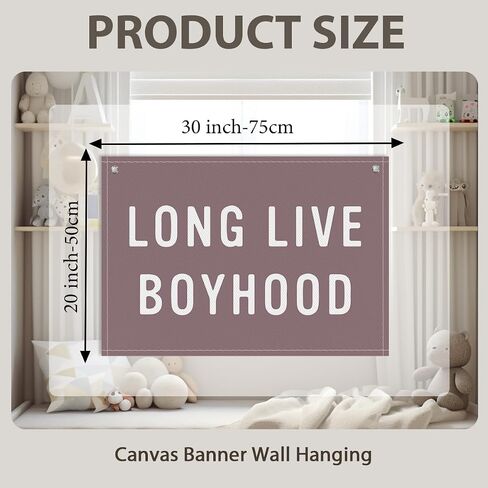 Live Live Boyhood Banner ، Decor Room Room Decor for Kids ، علامة جدار الحضانة الريفية لصالح ديكور غرفة الصبي طفل ، ديكور جدار الحضانة - A20 in Kuwait