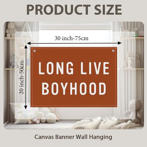Live Live Boyhood Banner ، Decor Room Room Decor for Kids ، علامة جدار الحضانة الريفية لصالح ديكور غرفة الصبي طفل ، ديكور جدار الحضانة - A20 in Kuwait