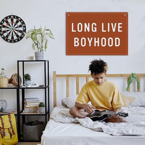 Live Live Boyhood Banner ، Decor Room Room Decor for Kids ، علامة جدار الحضانة الريفية لصالح ديكور غرفة الصبي طفل ، ديكور جدار الحضانة - A20 in Kuwait