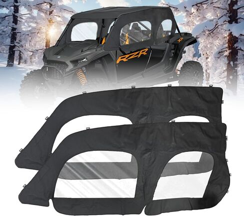 Qymoto Polaris RZR XP 4 1000 أبواب طاقم ، حاوية الباب العلوي الناعم المتوافق مع Polaris RZR XP1000 4 مقاعد 2014-2023 مع نافذة مفتوحة السوستة الشاقة ، توقف البرد ، المطر ، الغبار والحطام في الهواء الطلق في الهواء الطلق in Kuwait