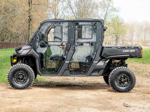 SuperATV Convertible Full Cab Enclosure Doors Compatible with Can Am Defender HD 7 MAX, Can Am Defender HD 8 MAX, Can Am Defender HD 9 MAX, See Fitment, Extra Strength, Scratch Resistant, Preassembled in Saudi Arabia