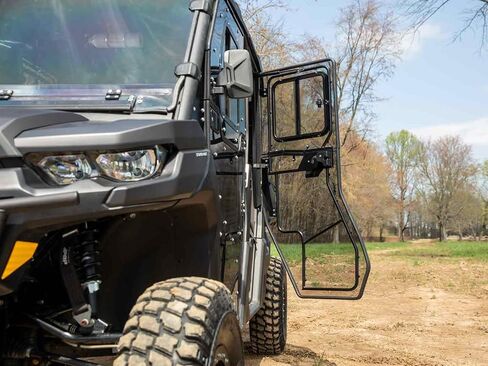 SuperATV Convertible Full Cab Enclosure Doors Compatible with Can Am Defender HD 7 MAX, Can Am Defender HD 8 MAX, Can Am Defender HD 9 MAX, See Fitment, Extra Strength, Scratch Resistant, Preassembled in Saudi Arabia