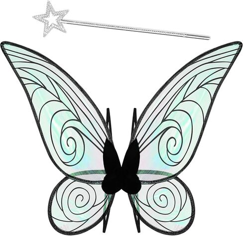 2 PCS Fairy Wings Women Women و Butterfly Wings and Wand ، Caity Wings Costume for البالغين الفتيات هالوين لباس in Kuwait