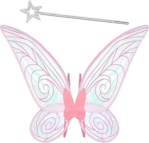 2 PCS Fairy Wings Women Women و Butterfly Wings and Wand ، Caity Wings Costume for البالغين الفتيات هالوين لباس in Kuwait