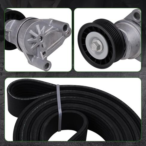 90K-38158C Serpentine Belt Drive Drive Kit Kit Pulley Pulley FIT لعام 2002-2008 شيفروليه سيلفرادو أفالانش إكسبربان إكسبربان لـ GMC Savana Sierra for Cadillac Escalade #38158 12609719 12555609 12626222 in Saudi Arabia