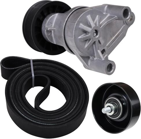 90K-38158C Serpentine Belt Drive Drive Kit Kit Pulley Pulley FIT لعام 2002-2008 شيفروليه سيلفرادو أفالانش إكسبربان إكسبربان لـ GMC Savana Sierra for Cadillac Escalade #38158 12609719 12555609 12626222 in Saudi Arabia