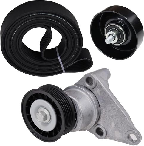 90K-38158C Serpentine Belt Drive Drive Kit Kit Pulley Pulley FIT لعام 2002-2008 شيفروليه سيلفرادو أفالانش إكسبربان إكسبربان لـ GMC Savana Sierra for Cadillac Escalade #38158 12609719 12555609 12626222 in Saudi Arabia