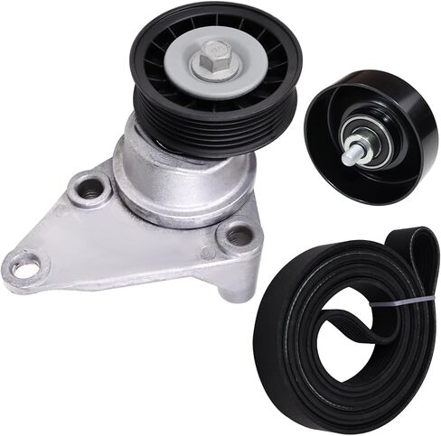 90K-38158C Serpentine Belt Drive Drive Kit Kit Pulley Pulley FIT لعام 2002-2008 شيفروليه سيلفرادو أفالانش إكسبربان إكسبربان لـ GMC Savana Sierra for Cadillac Escalade #38158 12609719 12555609 12626222 in Saudi Arabia