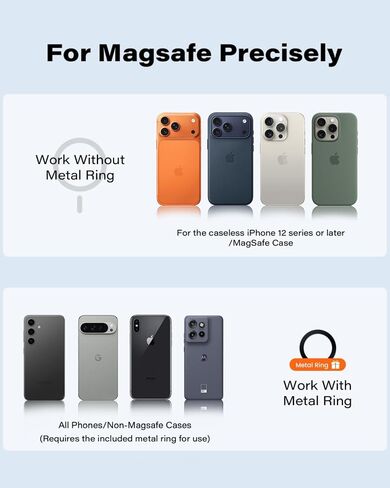 APPS2Car لحامل MagSafe للسيارة، حامل هاتف مغناطيسي للسيارة بدون استخدام اليدين، حامل مغناطيسي للسيارة يدور 360 درجة للهاتف الخلوي، حامل هاتف مغناطيسي للسيارة متوافق مع حافظات iPhone 15 14 13 12 Series MagSafe in Saudi Arabia