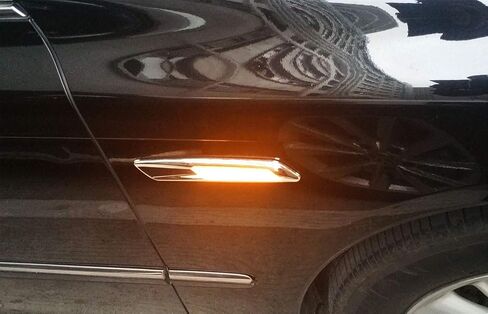 iJDMTOY F10 Style Large Twill-Weave Carbon Fiber Pattern Plated Full LED Strip Fender Turn Signal Side Marker Light Kit Compatible With BMW 1 3 5 Series X1, Replace OEM Sidemarker Lamps in Saudi Arabia