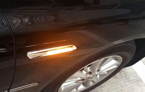 iJDMTOY F10 Style Large Twill-Weave Carbon Fiber Pattern Plated Full LED Strip Fender Turn Signal Side Marker Light Kit Compatible With BMW 1 3 5 Series X1, Replace OEM Sidemarker Lamps in Saudi Arabia