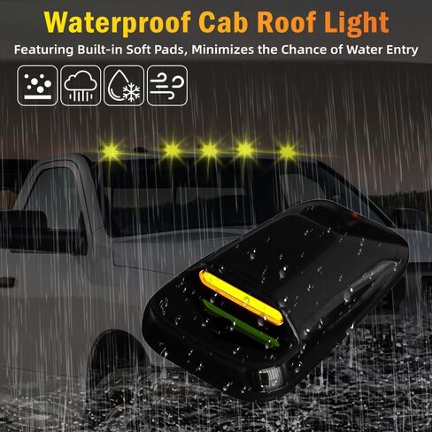 مصابيح سقف LED لشاحنات الكابينة مصباح مصباح مصباح ، متوافق مع Dodge RAM 1500/2500/3500 Pickup Truck 2003-2018 ، 4500/5500 2011-2018 ، أضواء القيادة الليلية ، عدسة الدخان ، 5 مساءً (العنبر) in Kuwait