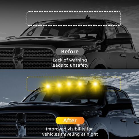مصابيح سقف LED لشاحنات الكابينة مصباح مصباح مصباح ، متوافق مع Dodge RAM 1500/2500/3500 Pickup Truck 2003-2018 ، 4500/5500 2011-2018 ، أضواء القيادة الليلية ، عدسة الدخان ، 5 مساءً (العنبر) in Kuwait