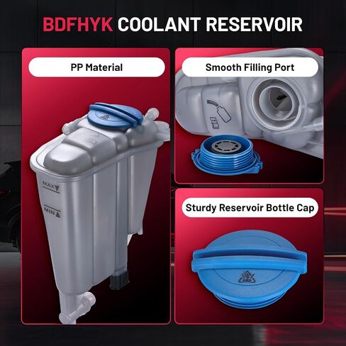 BDFHYK Engine Coolant Expansion Reservoir Overflow Tank Compatible with Volkswagen Passat Audi RS6 S4 A4 A6 Quattro 1998 1999 2000 2001 2002 2003 2004 2005 1.8L 2.0L 2.7L 2.8L V6 l4 Replace 603-703 in Saudi Arabia