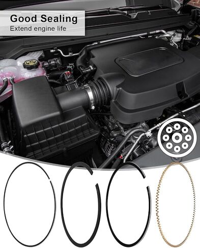 8-Cylinder Piston Ring Set 1.5 mm top ring 2.5 mm oil ring Fit for Naturally Aspirated GM Cadillac Escalade Chevrolet Tahoe GMC Sierra Yukon 4.065" Diameter Cylinder Bores 2008-2017 Replace 2M5292 in Saudi Arabia