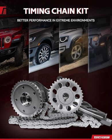 Torchbeam 5.4L Triton Timing Chain Kit for Ford F150/F250/F350 2004-2008 ، Cam Phasers ، etentioners ، crank gear in Kuwait