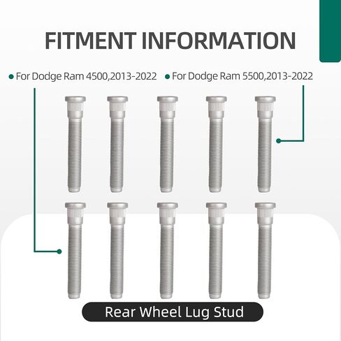 10 PCS,6509420AA,Rear Wheel Lug Stud for Dodge Ram 4500/5500,2013-2022 in Saudi Arabia