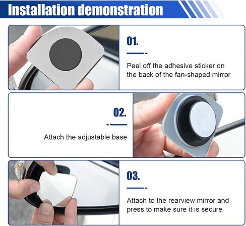 2pcs مرايا البقعة العمياء للسيارة ، قطاع عالي الدقة قابلة للتعديل مرآة الرؤية الخلفية للسيارات ، مرآة محدبة زاوية عريضة بدون إطار ، مرايا مركبة عالمية للسيارات والشاحنات وسيارات الدفع الرباعي (القطاع) in Saudi Arabia