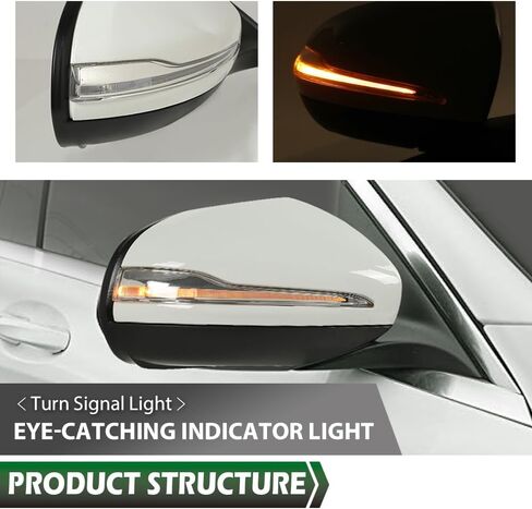 LQI Right Passenger Side Mirror Power Signal Light Puddle Blind Spot Compatible with Benz X253 Class GLC300 GLC350 2016-2021 White in Saudi Arabia