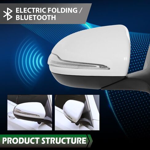 LQI Right Passenger Side Mirror Power Signal Light Puddle Blind Spot Compatible with Benz X253 Class GLC300 GLC350 2016-2021 White in Saudi Arabia