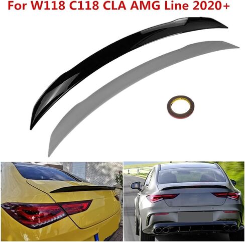 C118 Car الخلفي المفسد متوافق مع مرسيدس بنز CLA فئة W118 2019-2020 CLA250 CLA200 CLA220 ABS SPOILER TAIL WING CAR (اللون: نمط ألياف الكربون) in Kuwait