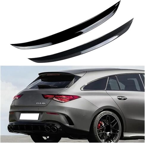 Glossy ABS الخلفية الجذع غطاء المفسد جناح متوافق مع Benz CLA Class X118 CLA200 260 CLA35 CLA45 AMG CAR TAIL TRID TRIM (اللون: أسود لامع) in Kuwait