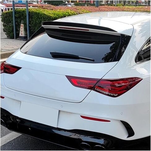 Glossy ABS الخلفية الجذع غطاء المفسد جناح متوافق مع Benz CLA Class X118 CLA200 260 CLA35 CLA45 AMG CAR TAIL TRID TRIM (اللون: أسود لامع) in Kuwait