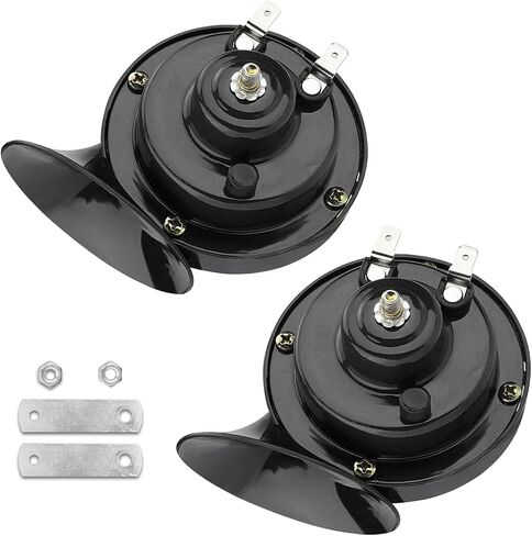 Downhill 2 PCS 300DB Super Loud Train Horns, 12V Waterproof Snail Air Horns, Waterproof Metal + ABS Stereo Sound Snail Horns, Suitable for Most Cars, Trucks, Boat, Motorcycle (Blue) in Saudi Arabia