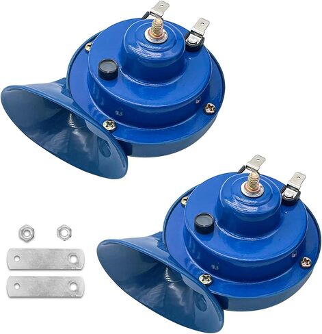 Downhill 2 PCS 300DB قرون قطار عالية الصاخبة ، قرون هواء الحلزون المقاوم للماء 12 فولت ، والمعادن المقاومة للماء + قرون صوتية استريو ABS ، مناسبة لمعظم السيارات والشاحنات والقارب والدراجة النارية (الأزرق) in Kuwait