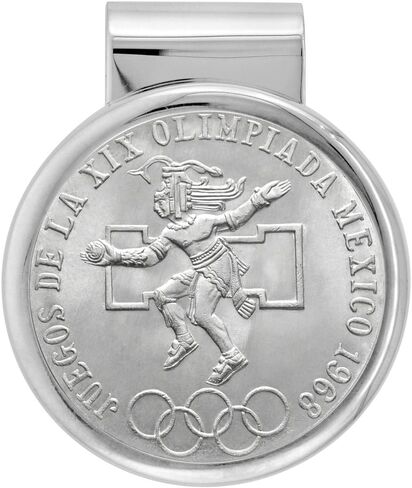 Sterling Silver Mexican 25 Pesos Money Clip with Mexico Olympics Coin in Saudi Arabia