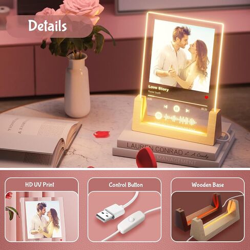 witfox Personalized Gifts for Women Men - Acrylic Spotify Song Plaque - Spotify Plaque Custom Photo Gifts for Boyfriend Girlfriend - Customized Gifts for Him Her in Saudi Arabia