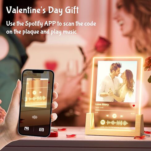 witfox Personalized Gifts for Women Men - Acrylic Spotify Song Plaque - Spotify Plaque Custom Photo Gifts for Boyfriend Girlfriend - Customized Gifts for Him Her in Saudi Arabia