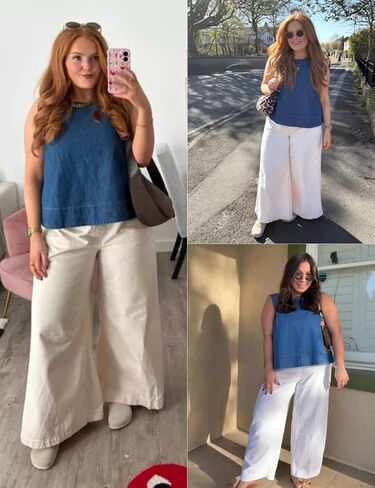 Xiaoxuemeng Womens Denim Top Y2K Sleeveless Jean Tank Tops for Women Crewneck Loose Fit Denim Tank Tops in Saudi Arabia