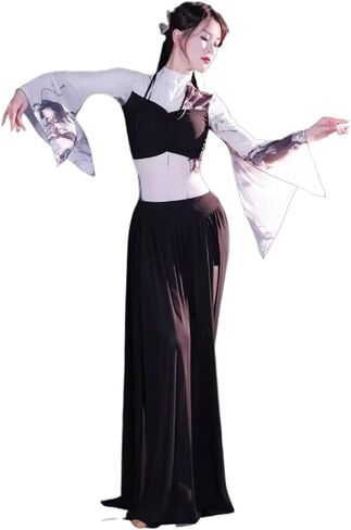 Women Belly Dance Long Dress Belly Dance Professional Suit for Women Mesh Long Sleeves Skirt Training Set Dancing Wear in Saudi Arabia