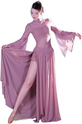 Women Belly Dance Long Dress Belly Dance Professional Suit for Women Mesh Long Sleeves Skirt Training Set Dancing Wear in Saudi Arabia