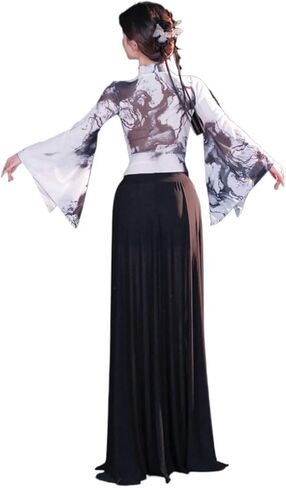 Women Belly Dance Long Dress Belly Dance Professional Suit for Women Mesh Long Sleeves Skirt Training Set Dancing Wear in Saudi Arabia