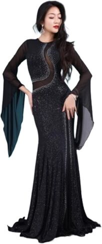 نساء رقصة بطن طويلة لباس 1pcs/مجموعة رقصة بطن طويلة اللباس رمي رداء الرقص أزياء أداء مثير in Kuwait