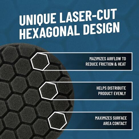 Chemical Guys Hex-Logic Finishing Pad Black (6.5 Inch) (3 Pack) – Ultra Soft Foam Pads for Wax, Sealant & Glaze Application On Large Panels in Saudi Arabia