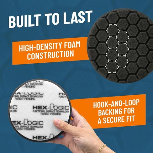 Chemical Guys Hex-Logic Finishing Pad Black (6.5 Inch) (3 Pack) – Ultra Soft Foam Pads for Wax, Sealant & Glaze Application On Large Panels in Saudi Arabia