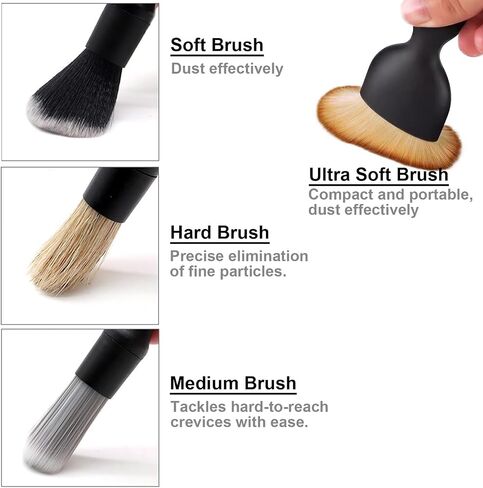 6PCS Car Detailing Brush Set Soft Boars Hair Car Interior Detailing Brushes Car Interior Detailing Kit Car Cleaning Gel Supplies Kit Car Dust Brush Car Accessories for Truck, Ruv, Interior in Saudi Arabia