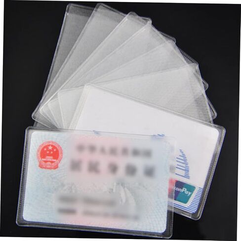 HOMSFOU 50pcs Silicone Card Holder Set Dull Polish ID and Bus Pass Sleeves Waterproof Identity Card Protectors for Travel and Daily Use in Saudi Arabia