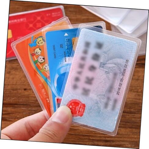 HOMSFOU 50pcs Silicone Card Holder Set Dull Polish ID and Bus Pass Sleeves Waterproof Identity Card Protectors for Travel and Daily Use in Saudi Arabia