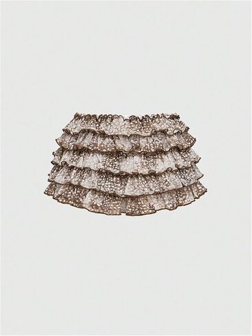 SweatyRocks Women's Animal Print Ruffle Shorts Layered Bow Low Rise Bloomers Shorts in Saudi Arabia