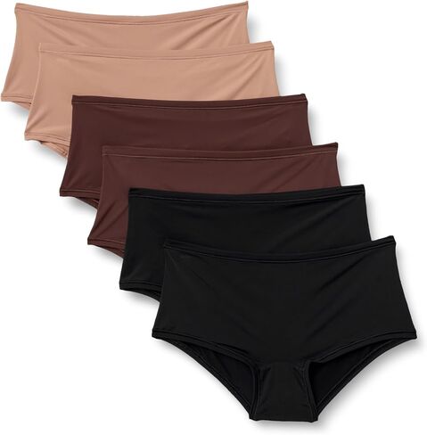 Amazon Essentials Women's Microfiber Boyshort, Pack of 6 in Saudi Arabia