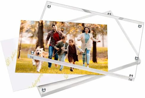 5 x 7 Acrylic Picture Frames 8 Pack, Clear Picture Frames Frameless Magnetic Picture Frame Double Sided Magnetic Photo Frame Self Standing Desktop Display Stand for Bedroom Living Room Home in Saudi Arabia