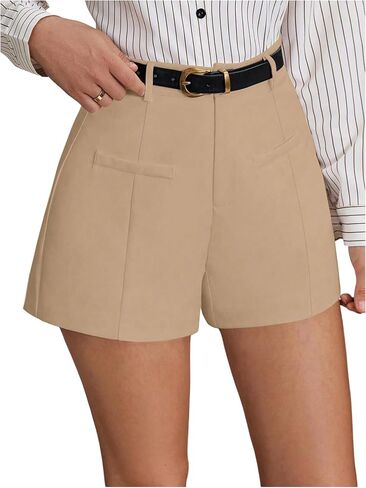 WDIRARA Women's Summer Dressy High Waisted Shorts Wide Leg Comfy Work Casual Shorts in Saudi Arabia