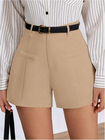 WDIRARA Women's Summer Dressy High Waisted Shorts Wide Leg Comfy Work Casual Shorts in Saudi Arabia